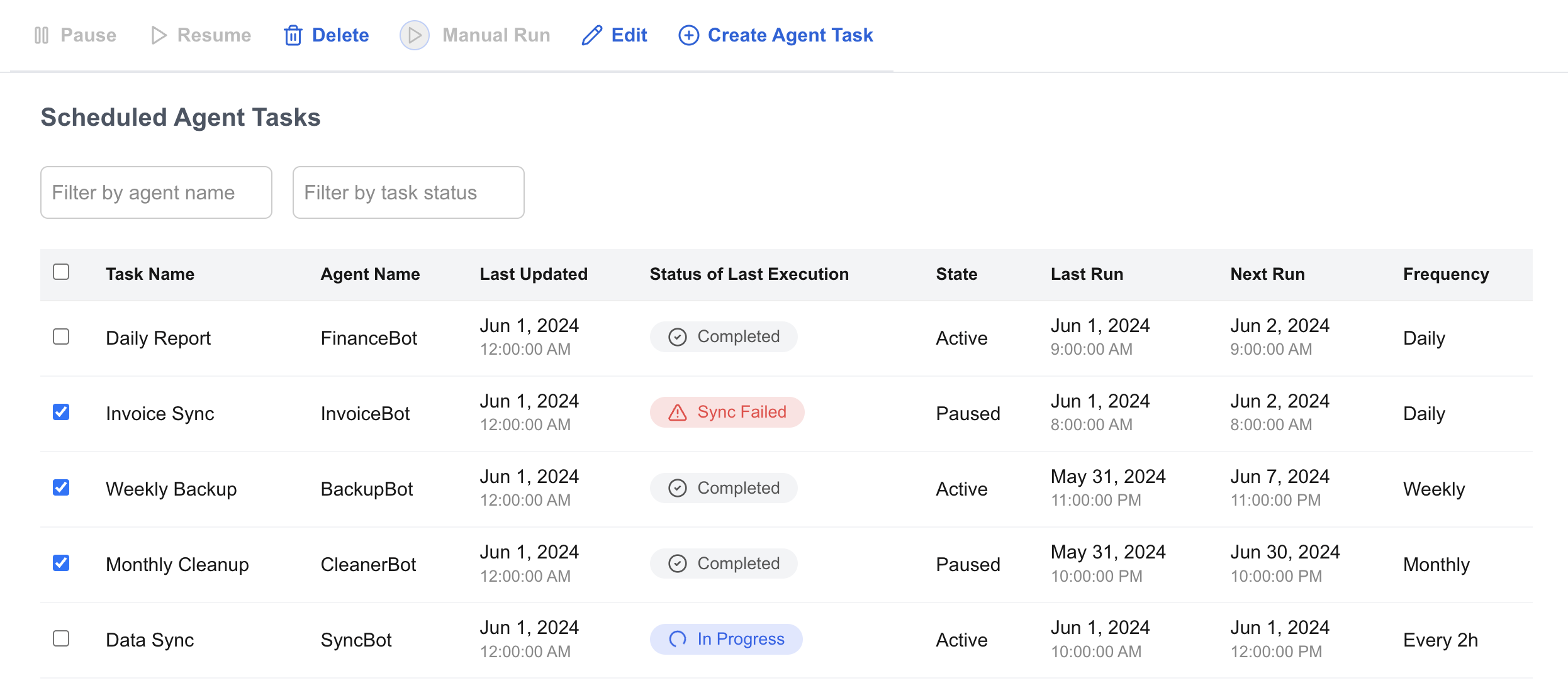 Agent Scheduler